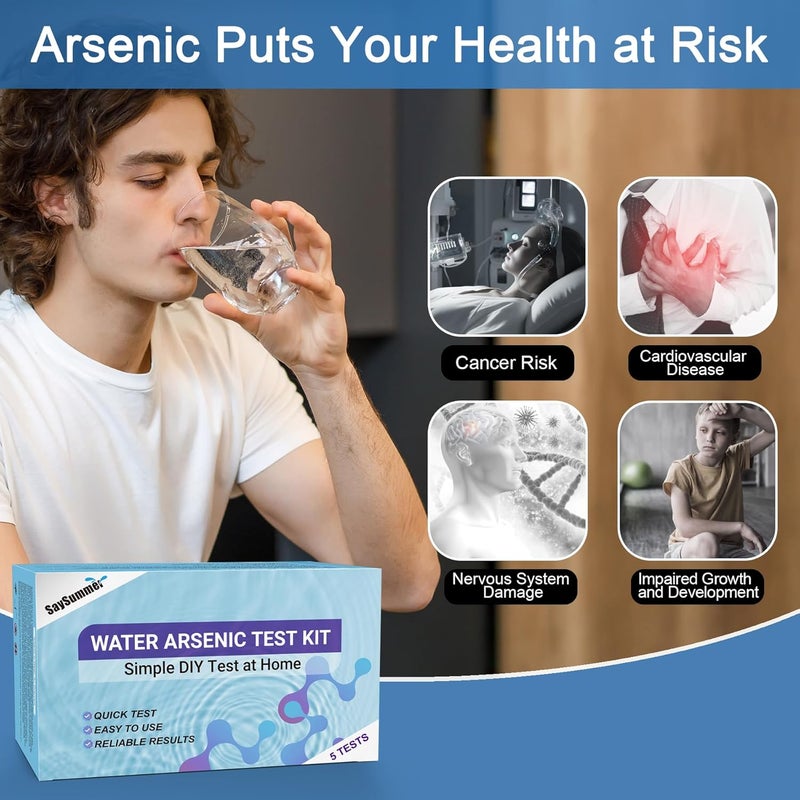 SaySummer Arsenic Water Test Kit: 5 Counts Arsenic Test Kit for Water 0-500 ppb/0-0.5 ppm for Drinking Water Well Home Camping Water and More - Image 3